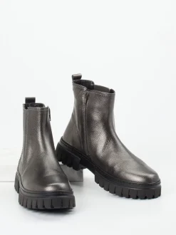 Gabor Comfort – Chelsea Boots aus Metallicleder anthrazit
