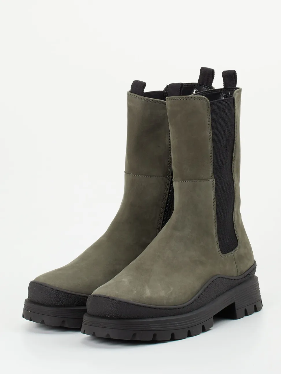 Gabor Comfort – Chelsea Boots aus Nubukleder olivgrün