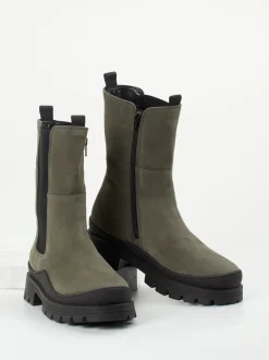 Gabor Comfort – Chelsea Boots aus Nubukleder olivgrün