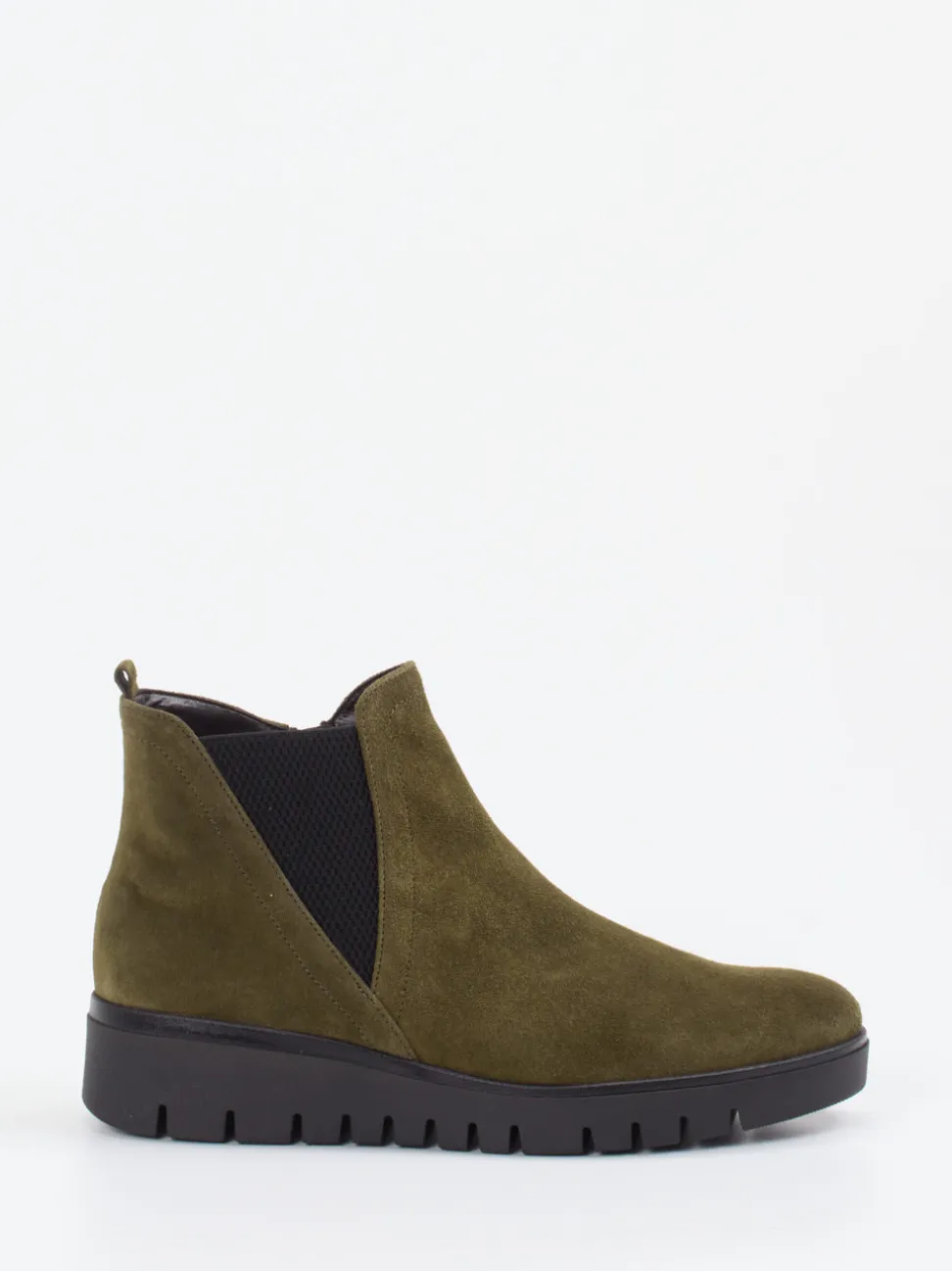 Gabor Comfort – Chelsea Boots aus Veloursleder olivgrün