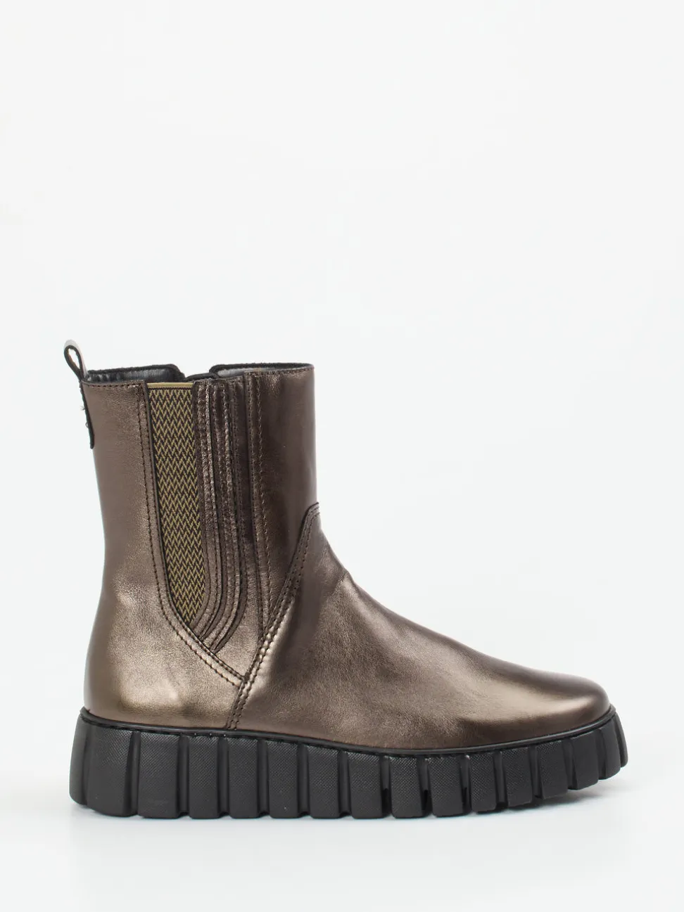 Gabor Comfort – Chelsea Boots aus Metallicleder bronzebraun