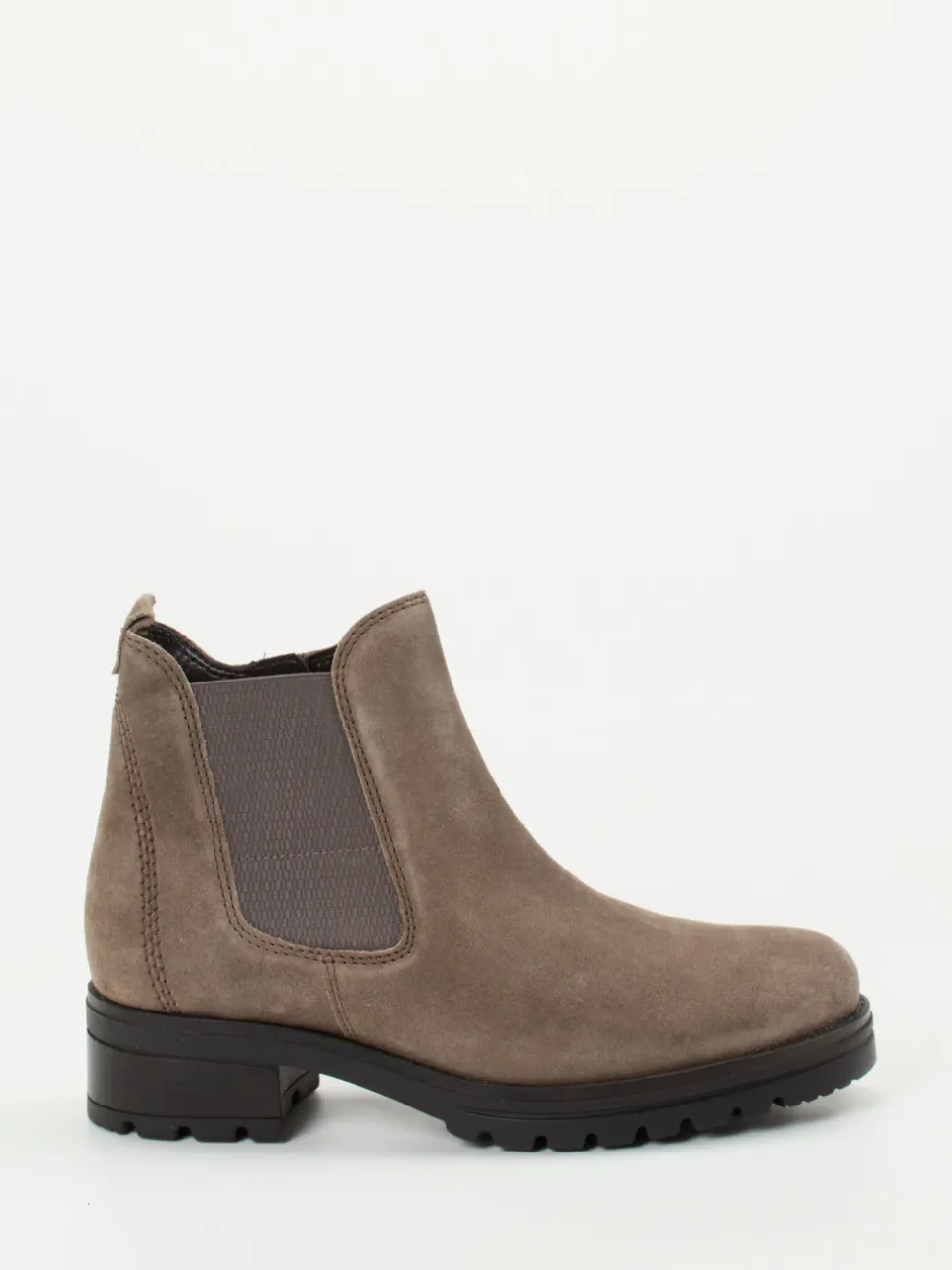 Gabor Comfort – Chelsea-Stiefelette aus Veloursleder Taupe