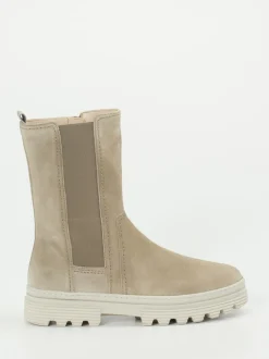 Gabor Comfort – Chelsea-Stiefelette aus Veloursleder beige