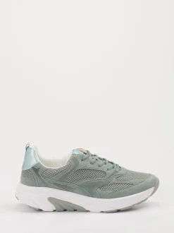Gabor Comfort – Chunky Sneaker aus Velour/Textil grün