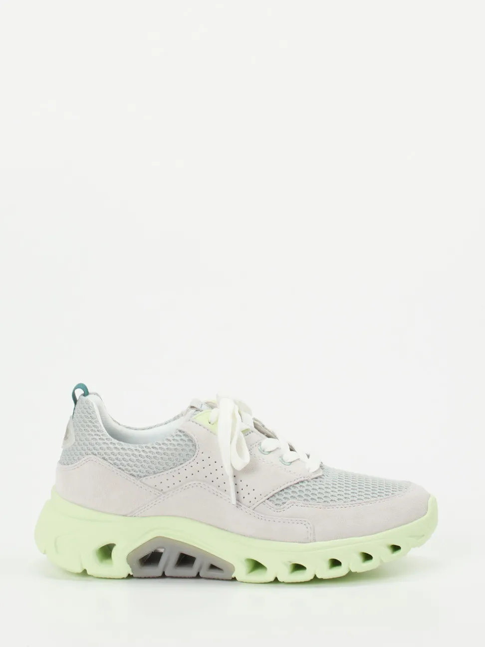 Gabor Comfort – Chunky Sneaker aus Velour/Textil hellgrau