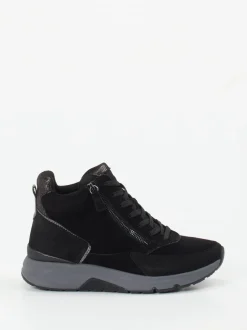Gabor Comfort – High-Top Sneaker aus Veloursleder Schwarz