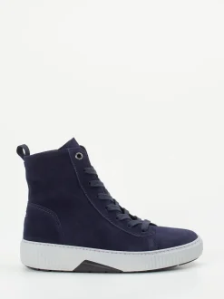 Gabor Comfort – High-Top Sneaker aus Veloursleder Dunkelblau