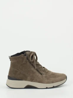 Gabor Comfort – High-Top-Sneaker aus Veloursleder Taupe