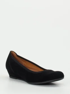 Gabor Comfort – Keilballerinas aus Veloursleder schwarz