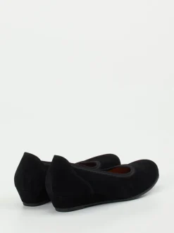Gabor Comfort – Keilballerinas aus Veloursleder schwarz