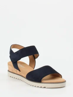 Gabor Comfort – Keilsandaletten aus Veloursleder blau