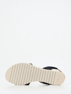 Gabor Comfort – Keilsandaletten aus Veloursleder blau