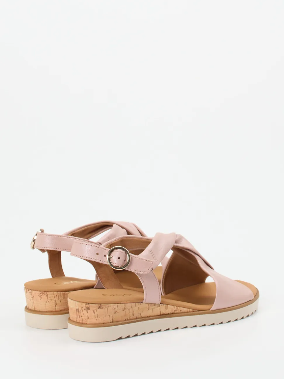Gabor Comfort – Keilsandaletten aus Metallicleder altrosa