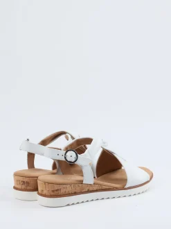Gabor Comfort – Keilsandalette aus Kalbleder weiß