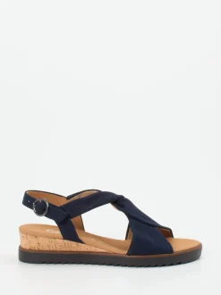 Gabor Comfort – Keilsandalette aus Nubukleder Dunkelblau