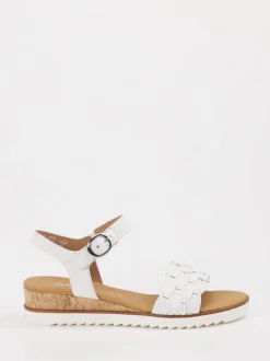 Gabor Comfort – Keilsandalette aus Kalbleder weiß
