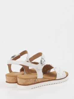 Gabor Comfort – Keilsandalette aus Kalbleder weiß