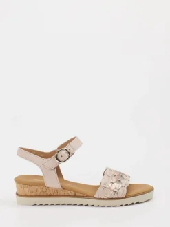 Gabor Comfort – Keilsandalette aus Kalbleder rosé