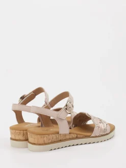 Gabor Comfort – Keilsandalette aus Kalbleder rosé