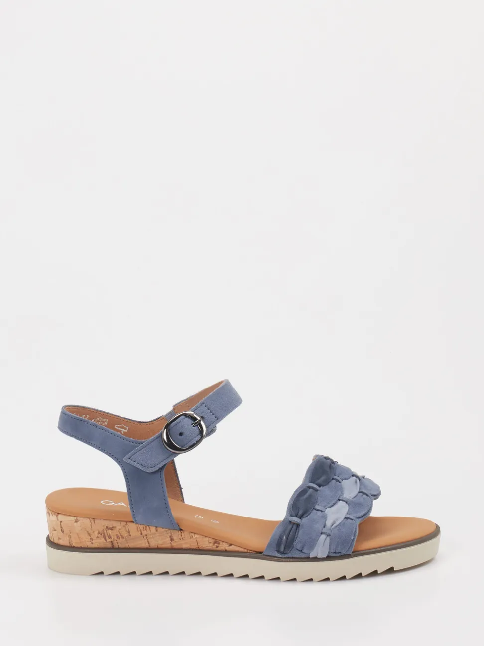 Gabor Comfort – Keilsandaletten aus Veloursleder blau