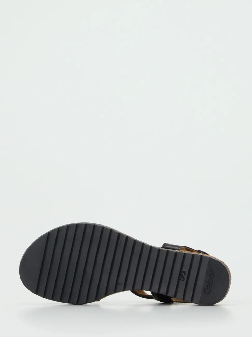 Gabor Comfort – Keilsandalette aus Kalbleder Schwarz