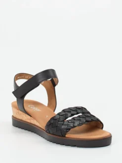 Gabor Comfort – Keilsandalette aus Kalbleder Schwarz