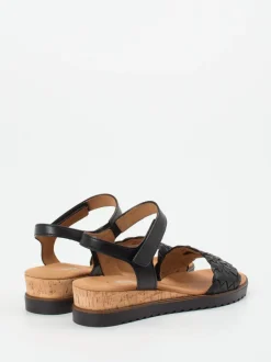 Gabor Comfort – Keilsandalette aus Kalbleder Schwarz