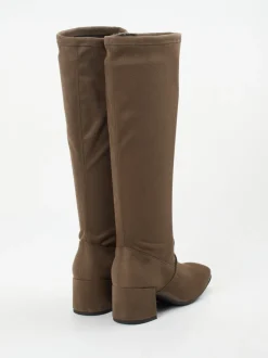 Gabor Comfort – Kniestiefel aus Stretchvelours braun