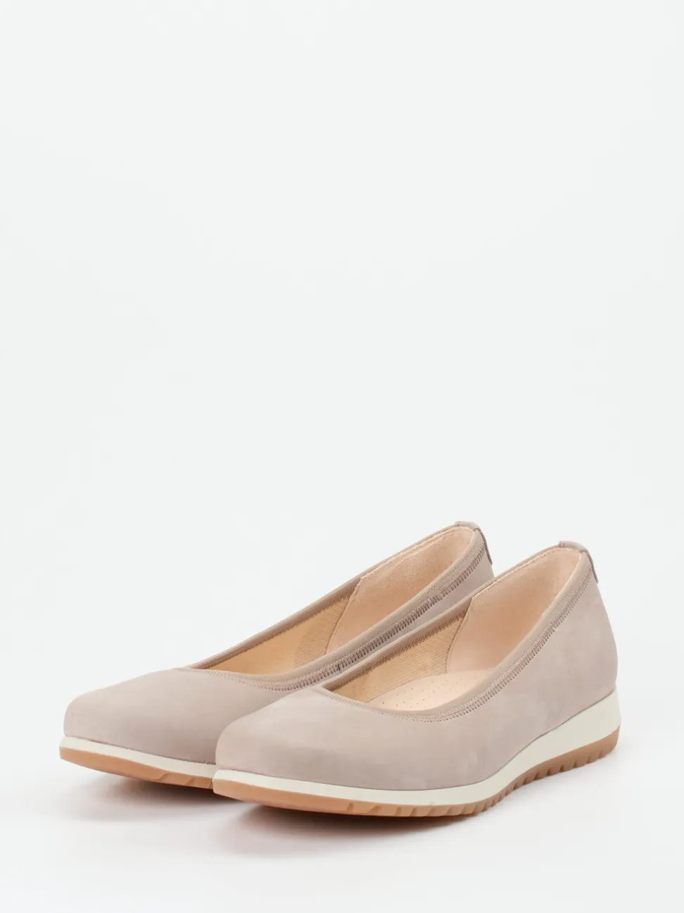 Gabor Comfort – Komfort-Ballerinas aus Nubukleder Beige