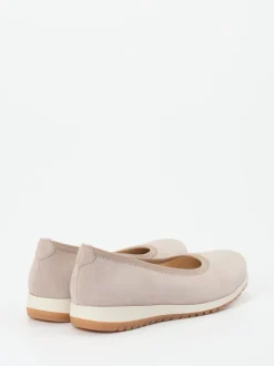 Gabor Comfort – Komfort-Ballerinas aus Nubukleder Beige