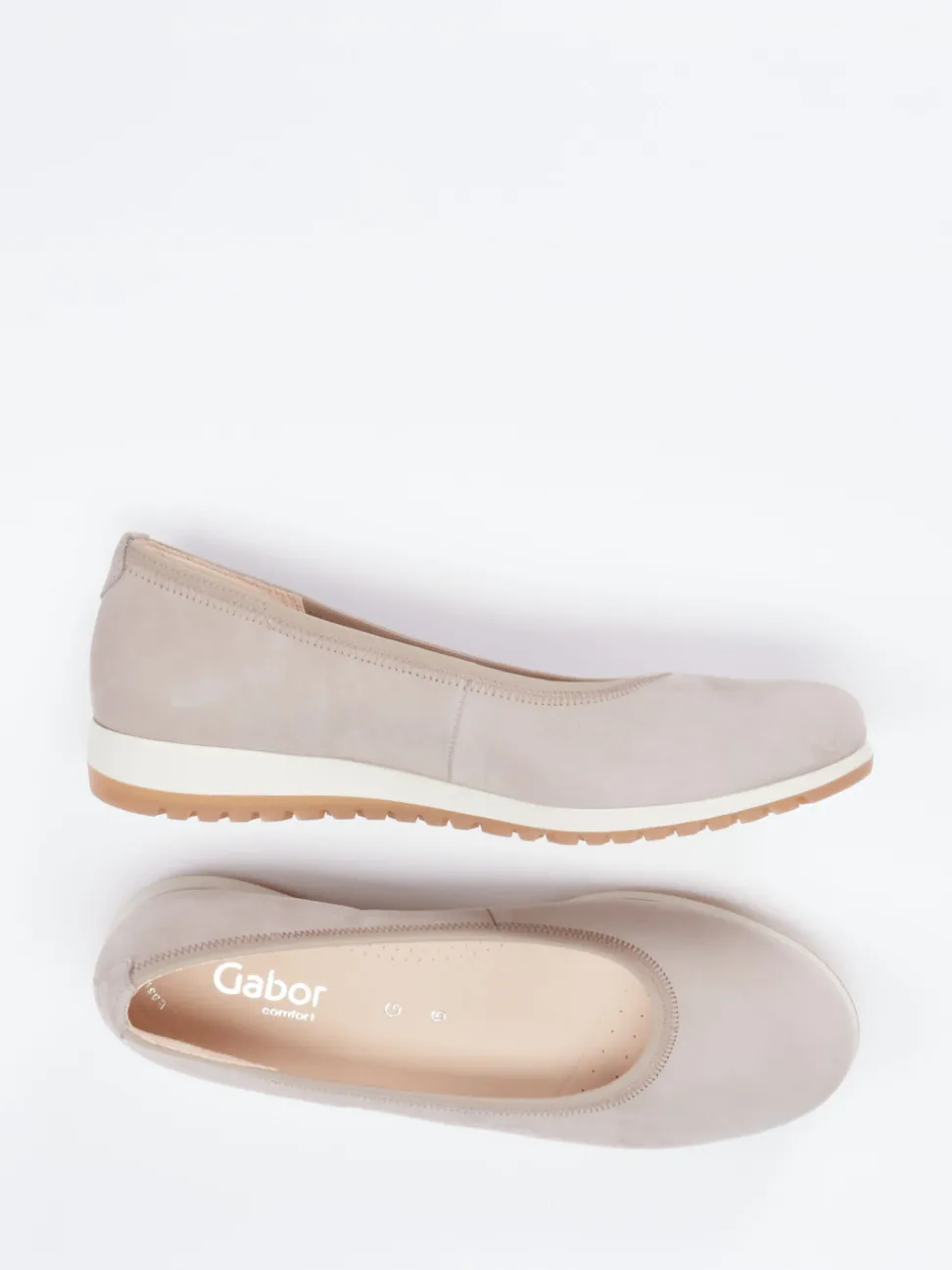 Gabor Comfort – Komfort-Ballerinas aus Nubukleder Beige