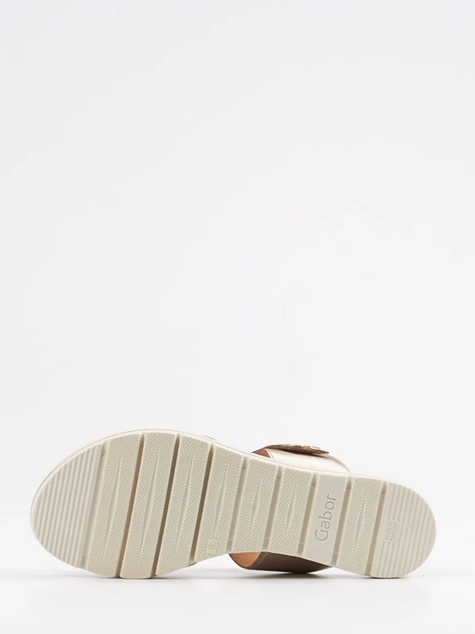 Gabor Comfort – Komfort-Pantolette aus Metallicleder Champagner