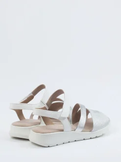 Gabor Comfort – Komfort-Sandale aus Metallicleder silber