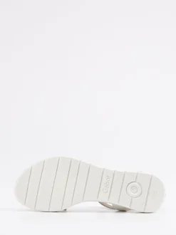 Gabor Comfort – Komfort-Sandale aus Metallicleder silber