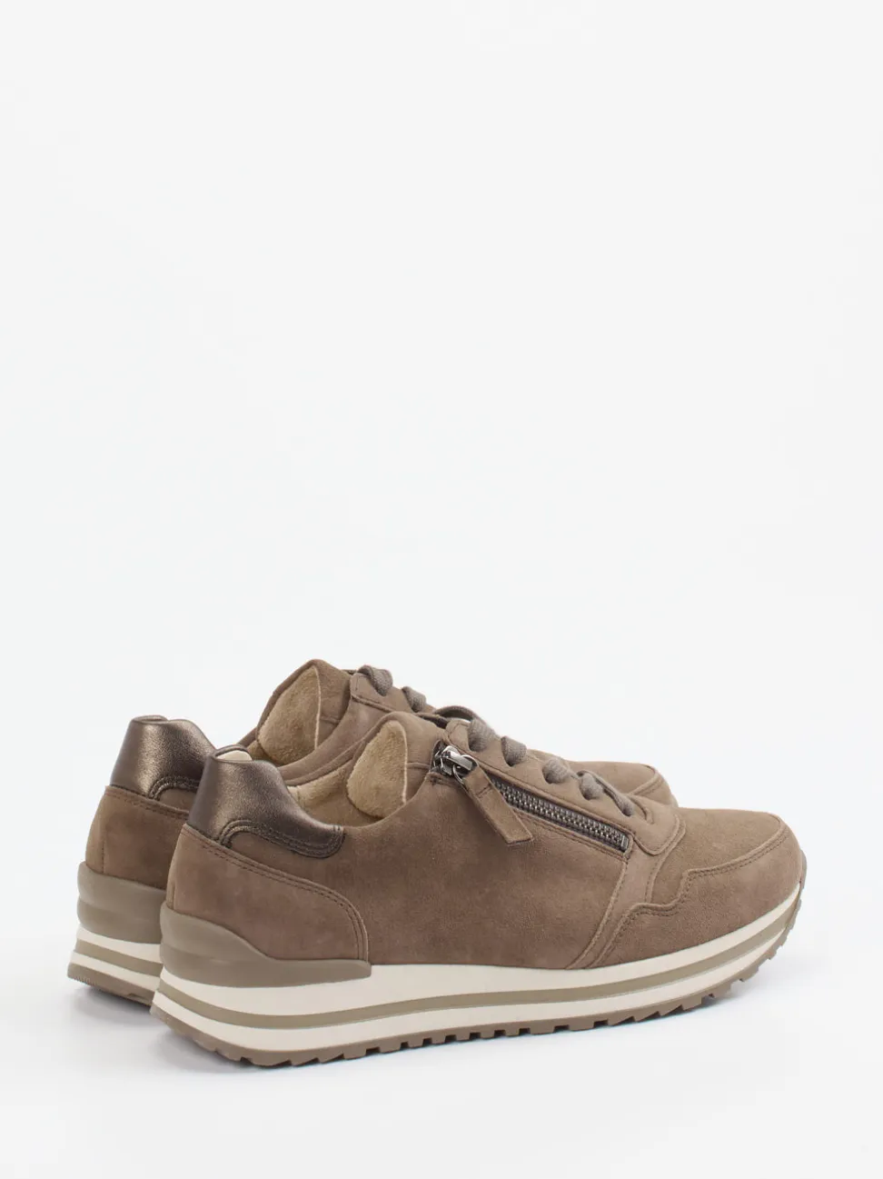 Gabor Comfort – Komfort-Sneaker aus Veloursleder taupe