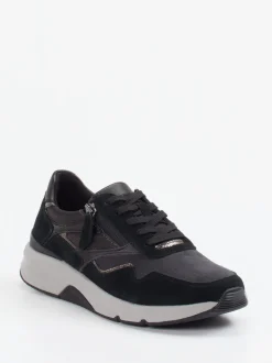 Gabor Comfort – Komfort-Sneaker aus Veloursleder Anthrazit