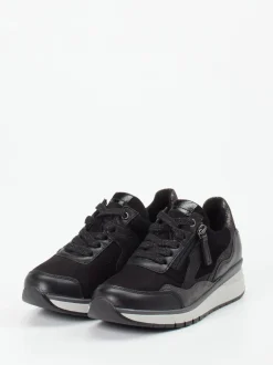 Gabor Comfort – Komfort-Sneaker aus Stretch und Leder schwarz