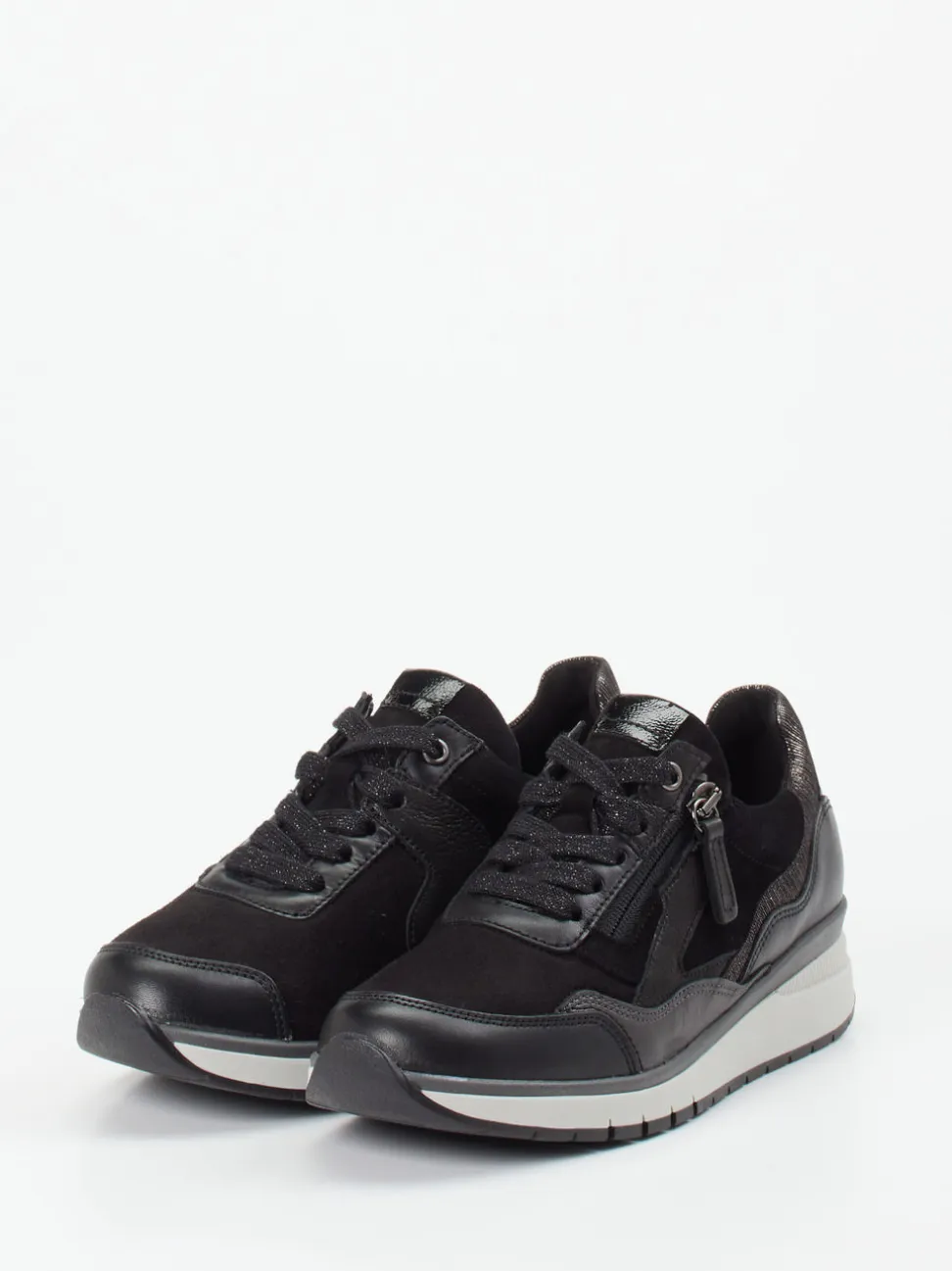 Gabor Comfort – Komfort-Sneaker aus Stretch und Leder schwarz