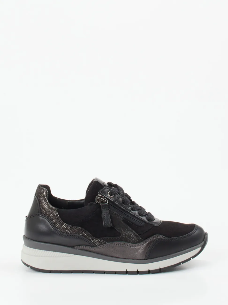 Gabor Comfort – Komfort-Sneaker aus Stretch und Leder schwarz