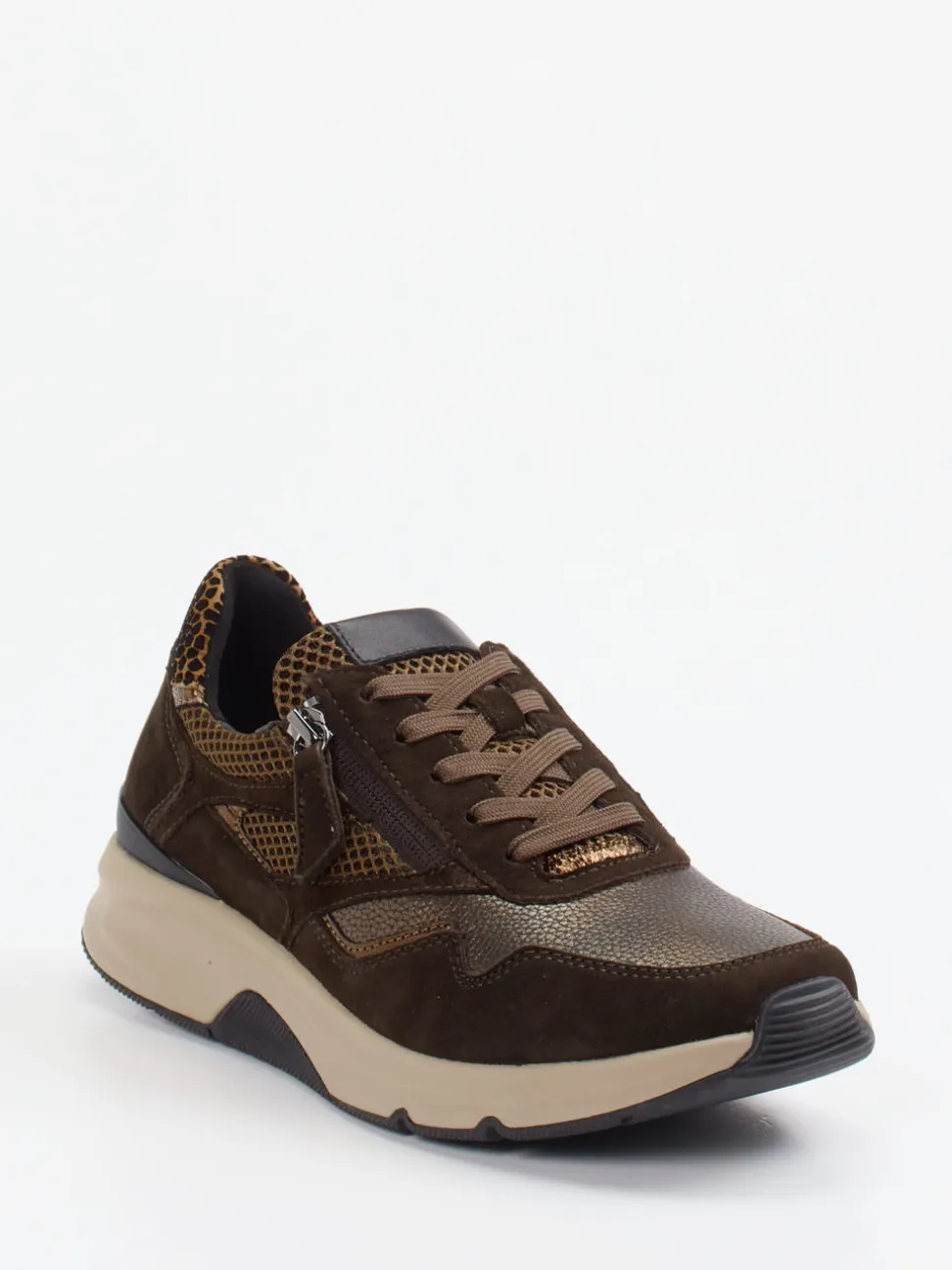 Gabor Comfort – Komfort-Sneaker aus Veloursleder braun