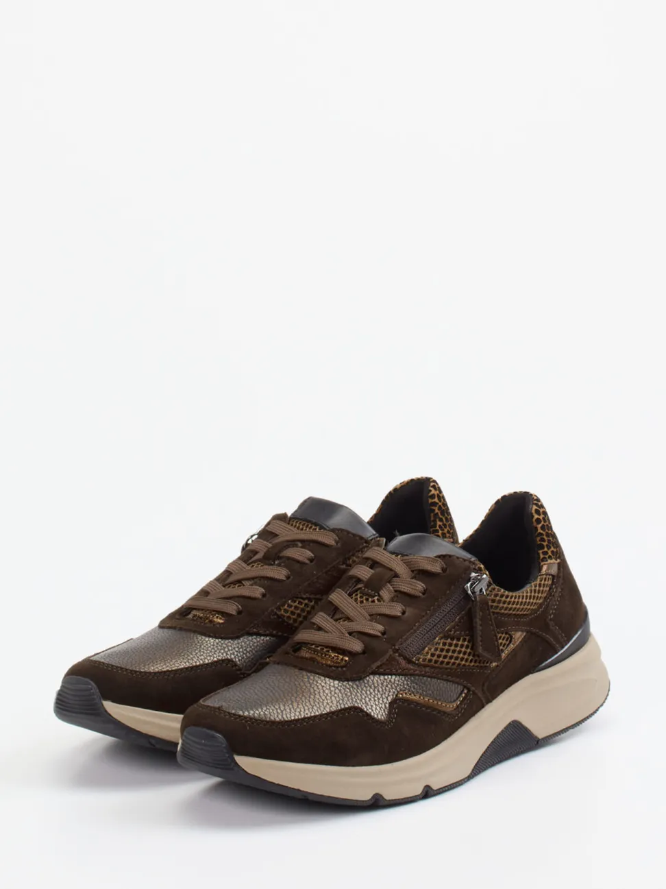 Gabor Comfort – Komfort-Sneaker aus Veloursleder braun