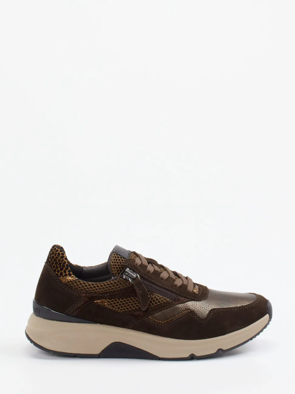 Gabor Comfort – Komfort-Sneaker aus Veloursleder braun