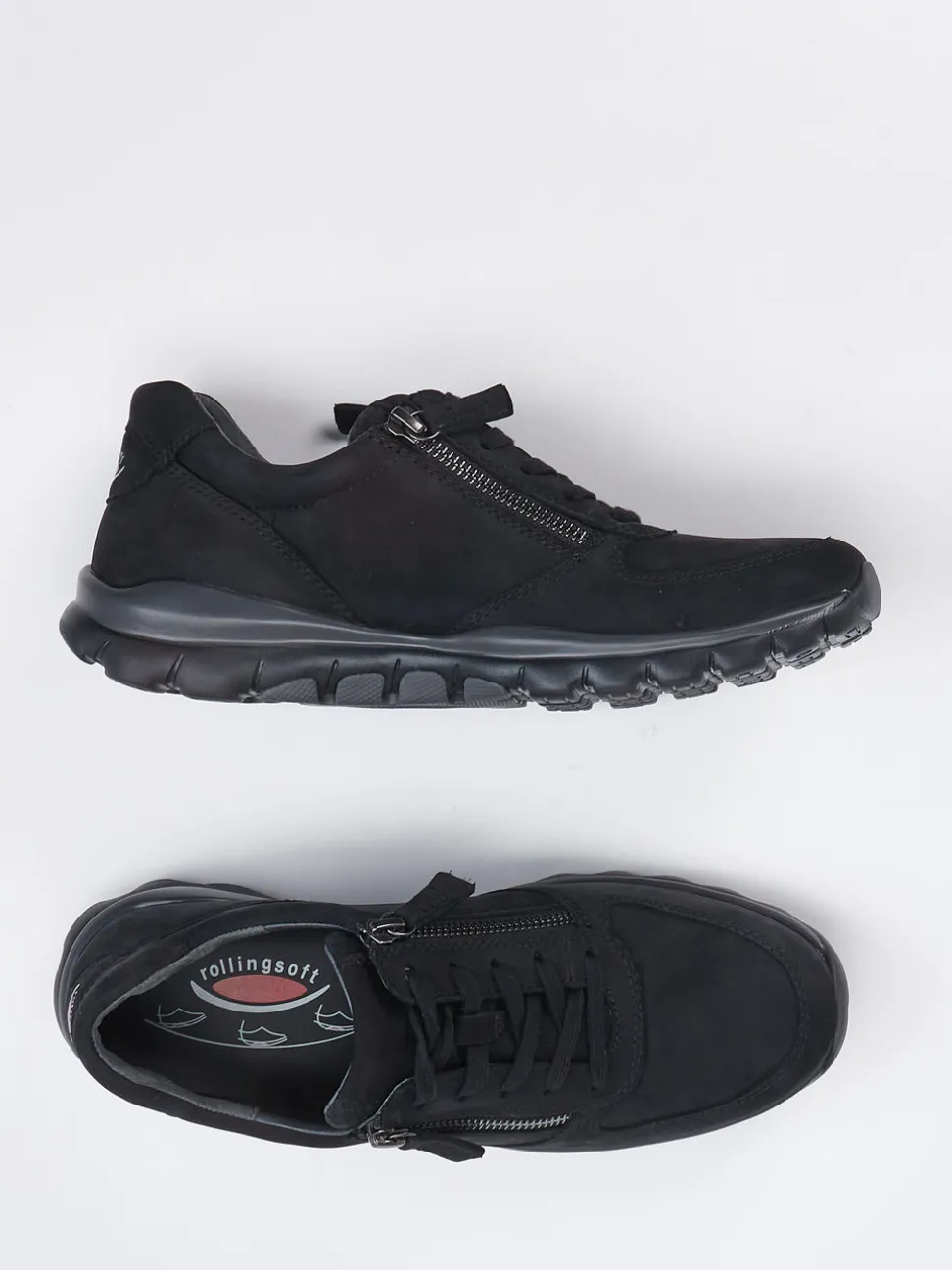 Gabor Comfort – Komfort-Sneaker aus Nubukleder schwarz