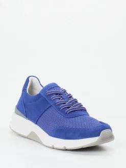 Gabor Comfort – Komfort-Sneaker aus Velours und Mesh blau