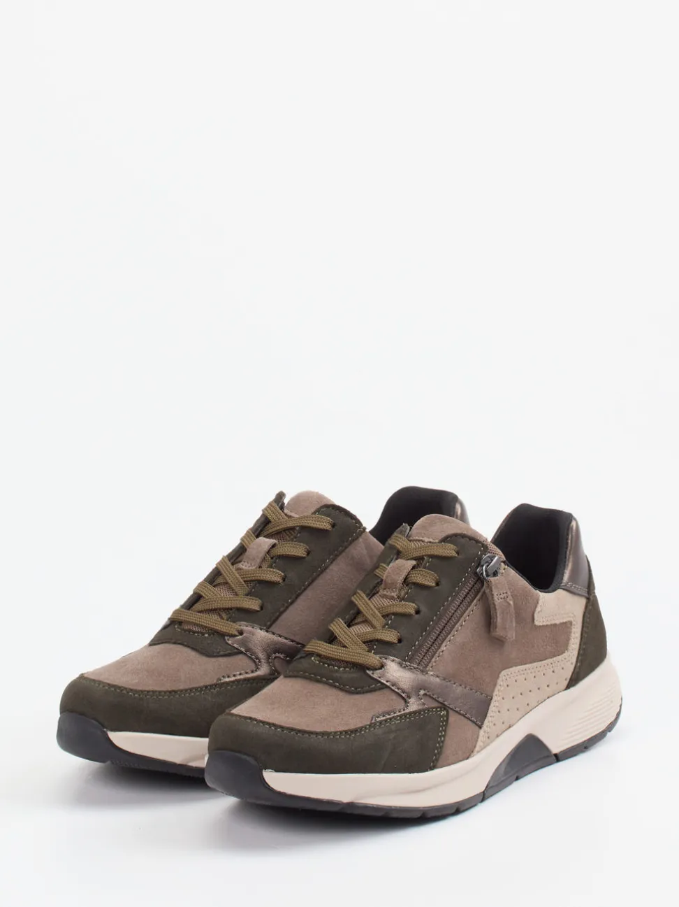 Gabor Comfort – Komfort-Sneaker aus Veloursleder taupe