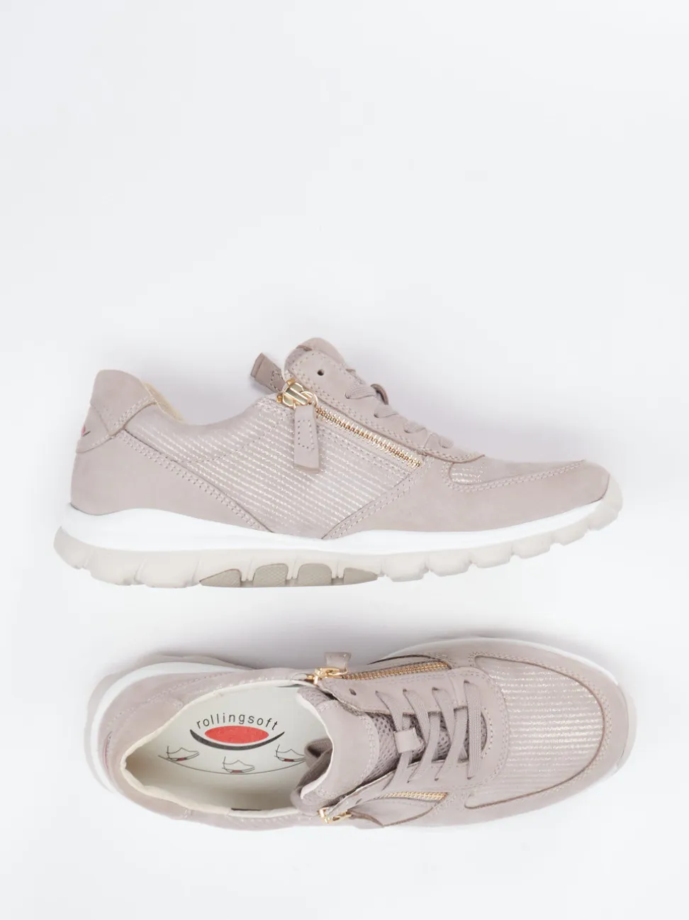 Gabor Comfort – Komfort-Sneaker aus Nubukleder Beige