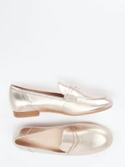 Gabor Comfort – Loafer aus Metallicleder champagner