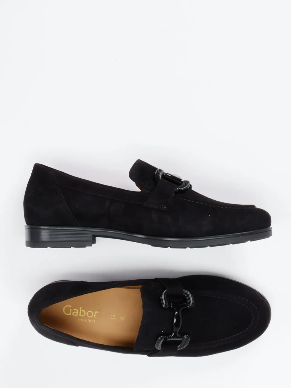 Gabor Comfort – Loafer aus Veloursleder Schwarz