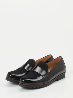 Gabor Comfort – Loafer aus Lack- und Veloursleder schwarz