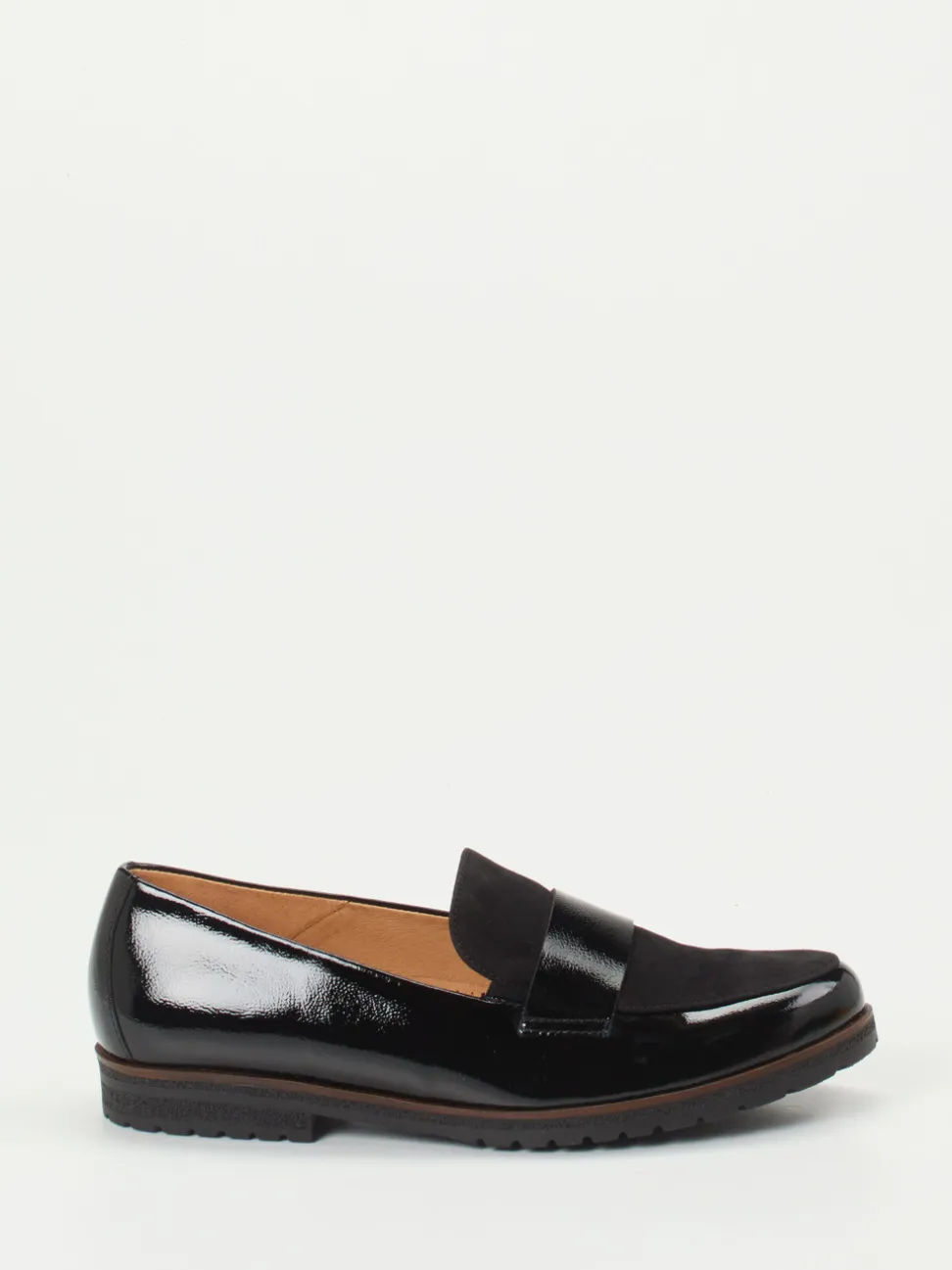 Gabor Comfort – Loafer aus Lack- und Veloursleder schwarz
